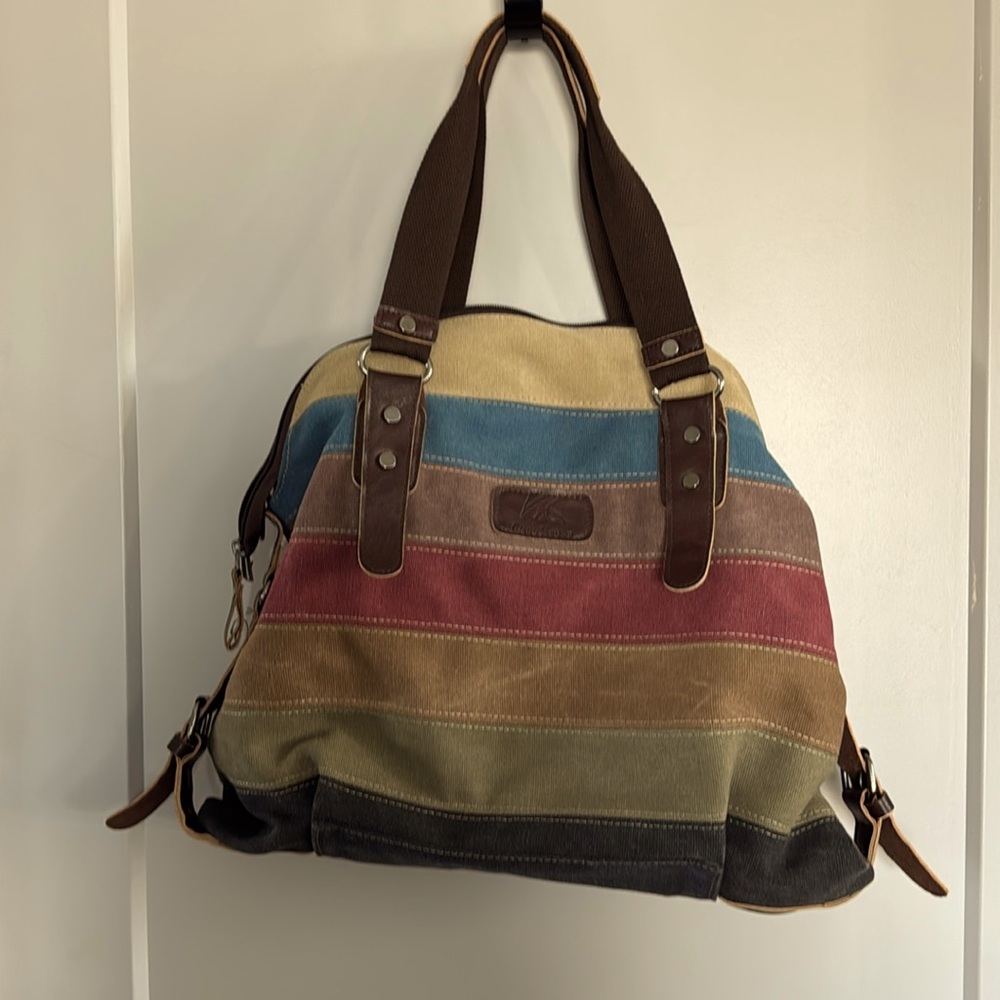Vintage Canvas Leather Classic
Fashion Shoulder / Beach Bag
Purse 16" x 13" X 5"